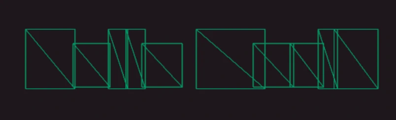 Wireframe of the geometry generated by an SDF font for the text Hello World